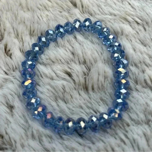 Artisan Crystal Stretch Bracelet • stretch to fit elastic • Handmade Y2K - Picture 5 of 5